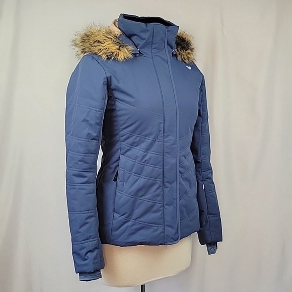 Obermeyer Hooded Winter Jacket Slate Blue Size 4 - Picture 2 of 16